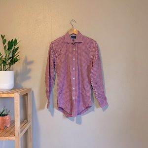 Esquire Red & Navy Check Slim Button-Up Shirt 15